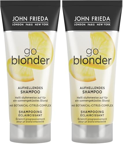John Frieda Go Blonder Shampoo - Inhalt: 75 ml - Reisegröße - Ideal zum Testen oder Verreisen - Aufhellend (Packung mit 2)