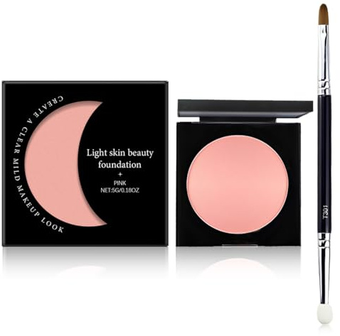 JHAZUN Correttore Illuminante Per Occhi Con Pennello, Under Eye Brightener, Correttore Occhi, Correttore Pesca Occhiaie, Texture Fluida, Lunga Tenuta