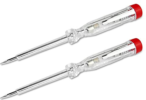 PerfectHD Stromprüfer - Schraubenzieher - Made in Germany - Spannungsprüfer - 60 mm Schaft - 3 mm Klinge - 120 bis 250 V - 2er-Set - 5 Varianten