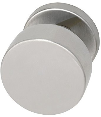 Türknopf Flachform - auf Rosetteø 50, fest - auf Rosette, 50x7, Edelstahl matt