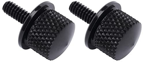 TABEN 1/4 20 vis de Boulon de siège de Moto fileté Aluminium Lingot chromé vis de siège de Moto (Noir) (Paquet de 2)