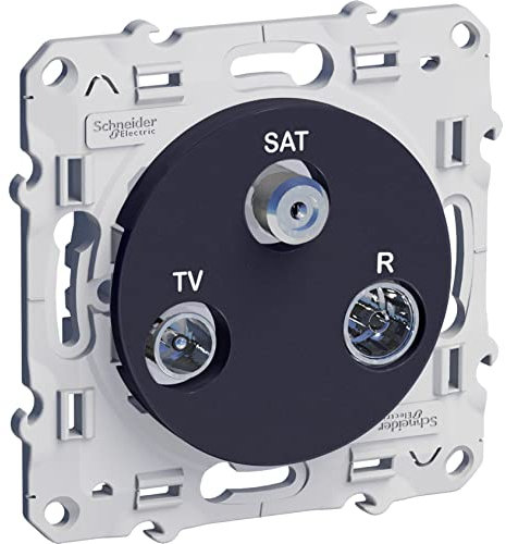 Schneider Electric - Odace, prise TV/FM/SAT Alu, 1 entrée, à vis - S530461