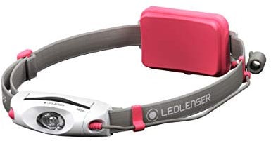 Ledlenser Lampe Frontale LED NEO4 Lampe pour Coureur, Rose, 3 Piles AAA, 240 lumens, lumière arrière Rouge, autonomie Max. de 40h, Running, Sport, Course, Jogging, Lampe de tête