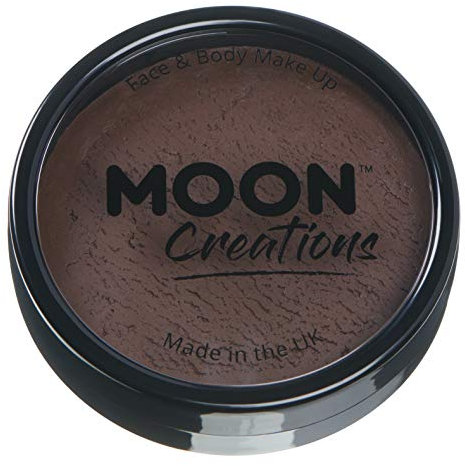 Moon Creations Pro Gesichts- und Körper-Make-up, professionelle Farbfarben-Kuchentöpfe für Gesichtsfarbe, Kostüme, Feste, Halloween für Kinder, Erwachsene (Dunkelbraun, 36 g)