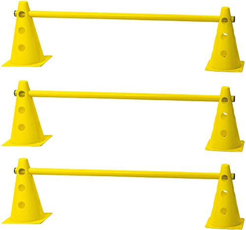 Schecker Hunde Agility Pylonen eine Hürde - aus leichtem, wetterfestem Kunststoff ist die Sprunghöhe 3-Fach verstellbar