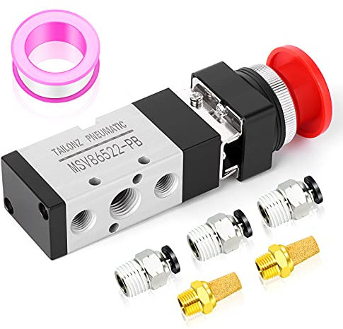 Tailonz Pneumatischer Druckschalter 1/4 NPT 5 Wege 2 Positionen Druckschalter Druckschalter Druckschalter Pneumatisches mechanisches Steuerventil