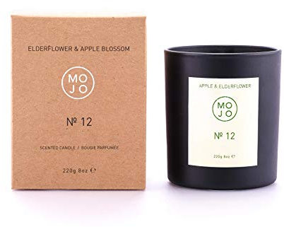 Mojo – Soya Wachskerze, 220 g/60 Stunden Brenndauer, Nr. 12, Holunderblüte und Apfelblüten
