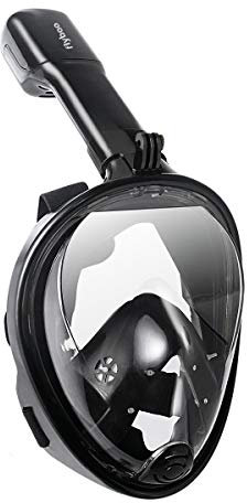 Flyboo Snorkel Mask, Full Face Snorkel Set, 180°view Snorkeling Gear with Panoramic Design-Compatible Sports Camera, Diving Mask with Anti-fog and Anti-leak Technology for Adults and Kids