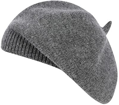 Qinfren Damen Baskenmütze, klassisch, einfarbig, gestrickt, warm, weich, für Winter und Herbst, blau, Einheitsgröße
