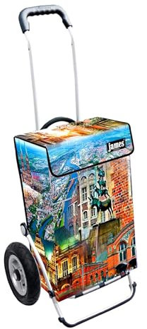 James® Einkaufstrolley „Bremen“, 100 Designs, 6 Fahrgestell-Varianten, Gewebeplane, moderner Shopping Lifestyle, bunter Einkaufswagen, Cooler Hackenporsche, original Made in Vienna