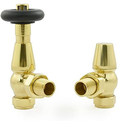 Hot Flow | Jordan Traditional Thermostatic Radiator Valve (Angled TRV) (Brass)