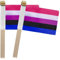 TSMD Genderfluid Pride Stick-Flagge, klein, LGBT, Handflaggen, 12 x 20 cm, 12 Stück