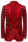 PYJTRL Herren-Blazer mit elegantem Satingesicht und Pailletten, Blumenmuster (S, rot)