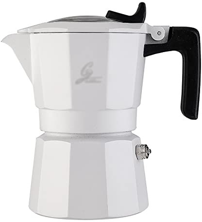 QEXTY Double Valve Moka Pot Italian Espresso Pot Patented Coffee Moka Pot Stove Top Coffee Maker (Color : White, Size : One size)