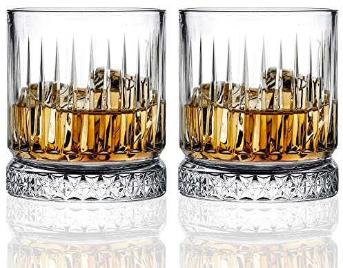 Crystalia Premium Whisky Glasses Set of 2 355ml 100% Lead Free Heavy Base Whiskey Glass Tumbler Glasses, Scotch Bourbon Drinkware, Bar Drinking Glass, Whisky Tumblers, Irish Whisky