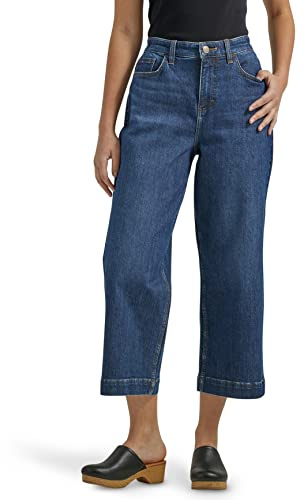 Lee - Leggendario Jeans Capri A Vita Alta con Gamba Larga, Jeans Donna