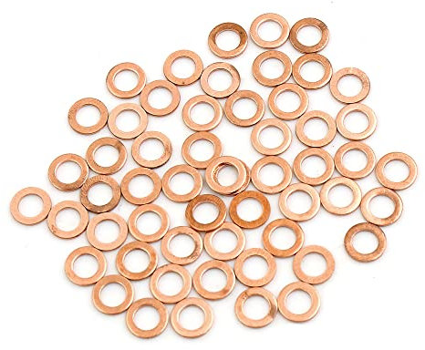 A ABSOPRO Rame Rondella Universale 6mm Piatto Sigillante Guarnizione anellos (Set di 50)
