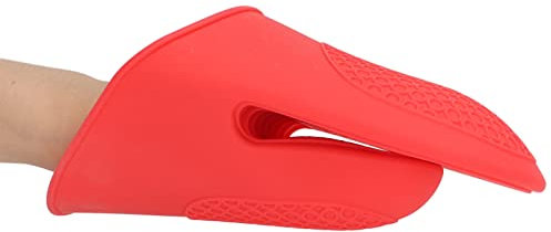 HERCHR Gants de Cuisine en Silicone, 2 Gants de Cuisine en Silicone résistants à la Chaleur, maniques en Silicone pour la Cuisine, Gants de Cuisine(Rouge)