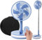 VENTY Portable Wireless Fan - 48HR Run Time, LED Lighting, Remote Control, Folding Telescopic Camping Fan (Blue with Case)