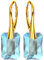 Ohrringe Damenohrringe Klapperverschluß Silber 925 Ohrhänger mit Kristallen Vergoldung mit Gelbgold 24 Karat / 750 Gold Ohrschmuck Geschenk für Frau Mädchen (Aquamarine Shimmer)