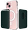 Sinjimoru Magnetic Wallet für Handy, Premium Vegan Leder Telefon Brieftasche für MagSafe 3-Karten-Halter Kompatibel mit iPhone 16 Plus Pro Max 15 14 13 12 Serie. M-Viica Dunkelgrün