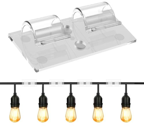 Bahan alamy 25 Stück Kabelhalter, Selbstklebend Kabelklemmen, Kabelführung Organizer, Doppelclip Design ist stabiler, Transparente Kabelclips für Kabelbefestigung Lichterkette