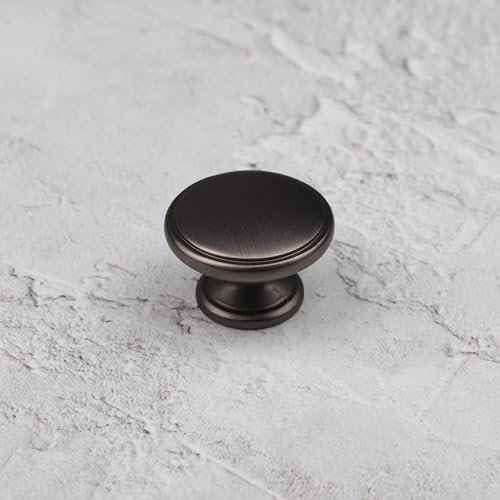 Handle & Home 32mm Gunmetal Cabinet Knob Dark Grey Cupboard Door Drawer Pull Wardrobe Furniture Replacement