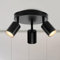 CHENBEN LED Deckenstrahler 3 Flammig Schwarz Deckenlampe GU10 Deckenspots 23×10cm Modern Schwenkbar lampe für Küche Schlafzimmer Wohnzimmer