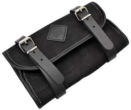 Borsa Porta Attrezzi Nera per Motocicletta Moto in Cotone Cerato e Pelle (Night Black) - EX MOTO