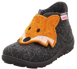 Superfit Baby Jungen - Schuhe HAPPY Slipper, Modern, GRAU/ORANGE 4700, 21