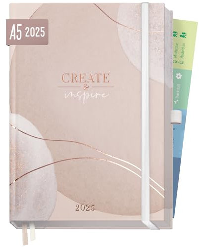 Häfft® Organizer Day by Day Deluxe 2025 A5 Soft Beige 1 Tag 1 Seite - Tageskalender, Tagesplaner, Terminkalender, Terminplaner, Buchkalender - nachhaltig & klimafreundlich