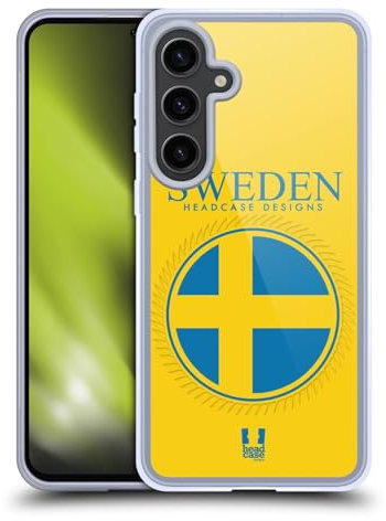 Head Case Designs Sweden Swedish Sverige Flag Fahne Flicken 2 Gel Handyhülle Hülle [Militärischer Schutzgrad] Kompatibel mit Samsung Galaxy S24+ 5G