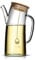 Olive Oil Dispenser, Creative Glass Oil Container for Cooking, No drip Vegetable Oil Pour Bottles with spout for Kitchen, Decorative Oil Pourer Jars Decanter with Bamboo Cover (750ML)