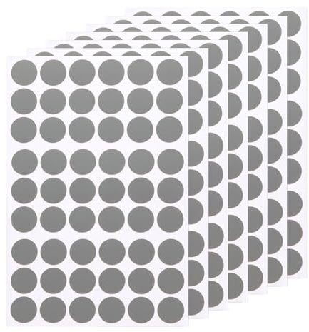 Sourcing Map 7 Sheets/378PCS Self Adhesive Screw Hole Stickers, 2.1cm/0.83 PVC Screw Hole Covers for Furniture, Wood Cabinet, Wall, Desk, Table, Bookcase, Grey