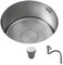 Fregadero Cocina 1 Seno con Escurridor, Fregadero de Una Pieza de Acero Inoxidable 304 Bajo Encimera, Fregadero Multifunción, con Grifos y Otros Accesorios(Color:A,Size:36 * 36 * 19cm)