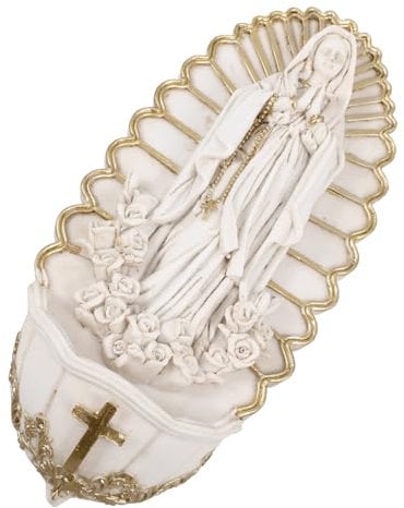 Kichvoe Harz Katholisches Weihwasserbecken „Our Lady of Guadalupe“-Weihwasserbecken Wanddekoration Für Den Eingang Zu Hause Kirche Religiöse Dekoration