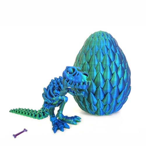 MAKFORT 3D Gedruckter Drache Überraschungsdrache Im Ei Artikulierter Kristalldrache mit Drachenei Beweglicher Drachen Figuren Überraschung Easter Dracheneier Wohnkultur Schreibtischspielzeug