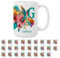 Taza Personalizada con Inicial y Nombre (A-Z) - Diseño de Colibrí para Niñas | Taza XL de Cerámica 450ml para Café, Té o Desayuno | Regalo Original (Letra-G)