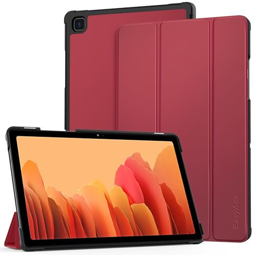 EasyAcc Étui Coque Compatible avec Samsung Galaxy Tab A7 10,4 2022/2020 (SM-T500/SM-T505), Protection Ultra Fin en Cuir PU Housse avec Fonction Support, Bordeaux