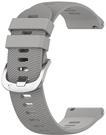 Garmcool 22mm Silicone Bracelets Compatible avec Garmin Forerunner 255/Vivoactive 4/Venu 3 Bracelet Gris Hommes Femmes Remplacement Sport Accessoires