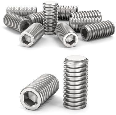 ORTAVA Tornillos prisioneros, tornillos prisioneros M5 x 10 mm, DIN 913/ISO 4026 con hexágono interior (ISK) y cabeza cónica, tornillo prisionero acero inoxidable (plata)
