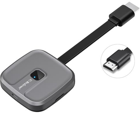 Posca Wireless HDMI Display Adapter, 2.4GHz/5GHz Wi-Fi, HDMI, 1080P, Black, Compatible with iOS/Android/Windows/Mac, Supports Miracast/DLNA/Airplay