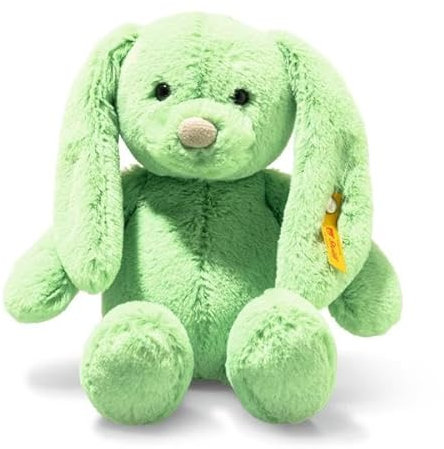 Steiff Tilda Hase 20cm grün, Plüschtier mit Schlappohren, Soft Cuddly Friends, Flauschiges Stofftier zum Kuscheln und Spielen, Kuscheltier für Mädchen und Jungen, waschmaschinenfest