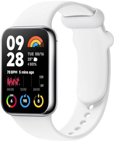 Wanme Armband für Xiaomi Redmi Watch 4 / Smart Band 8 Pro / Smart Band 9 Pro, Klassisches Original Silikon Uhrenarmband, Wasserdichtes Sport Ersatzarmband, Weiß