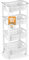 AKITAInk - Carrello Mobile Scaffale a 4 Ripiani bianco con ruote, per Cucina Bagno Cantina, 40 x 29,5 x 90 cm, Carrello Salvaspazio a 4 Ripiani con Ruote – Organizza e Sposta con Facilità