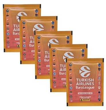 Panini Turkish Airlines EuroLeague Basketball Sticker 2024-25 / 5x Stickertüten
