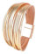 VANSZA Armband Wickelarmband Boho Lederarmband Mehrschichtige Leder Armbänder für Frauen Glücksarmband Magnetverschluss (Gold)