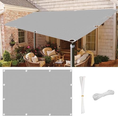 Sonnensegel Wasserdicht, Sonnensegel-Rechteckig, Wind- und UV-Schutz, Sonnenschutz Terrasse Kratzfest und Korrosionsbeständig, Sonensegel Balkon, Geeignet für Terrassen, Höfe, Gärten(1.5x2m, Grau)