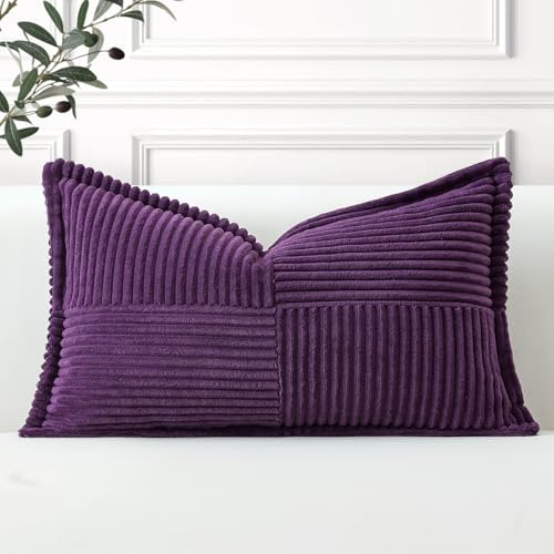Artscope Ein Cord Kissenbezug Kordsamt Kissenhülle Zierkissenbezug 30x50 cm Dekokissen Sofakissen Couchkissen Dekorative Weiche Kissen für Sofa Wohnzimmer Zuhause Schlafzimmer, Lila
