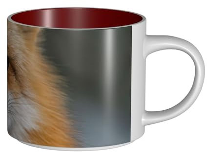 WSHFFILO Tasse à café en céramique imprimée renard grande capacité